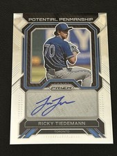 2023 Panini Prizm Ricky Tiedemann Autograph RC  Blue Jays Potential Penmanship