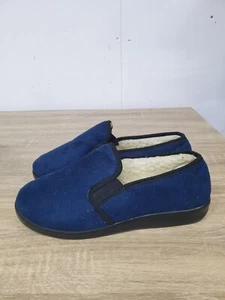Pavers Men's Blue Fur Slippers UK 8, EUR 41 - Picture 1 of 8