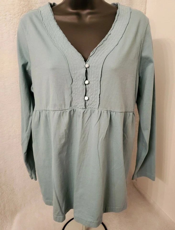 Camisa Top Blusa Planet Motherhood Mujer Talla XL X Grande 16/18 Azul Camafeo Foto 1 de 4