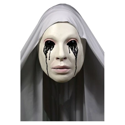 成人美国恐怖故事庇护万圣节服装黑眼睛修女面具 — 第 1/3 张图片
