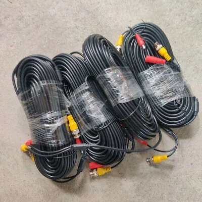 4 Pack 100ft BNCVideo Power Cable, Security Camera Wire Cord Extension Cable - Image 1 of 3