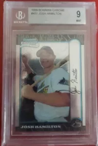 1999 Bowman Chrome #431 Josh Hamilton Beckett BGS 9 Mint - Picture 1 of 3