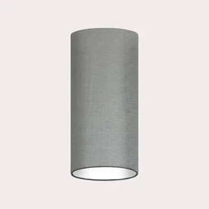 Extra Tall Lampshade Mid Grey 100% Linen Cylindrical Cylinder Drum - Picture 1 of 7