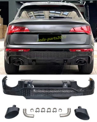 For Audi Q5 SQ5 sportback 2021-24 Upgrade RSQ5 Rear Bumper Diffuser Lip Spoiler - Image 1 of 4