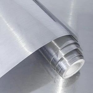 17.7x196.8 Inch Stainless Steel Contact Paper Peel and Stick Metallic Wallpaper - Picture 1 of 8
