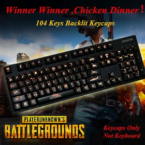 104 PUBG Backlit Keycap Playerunknown's Battlegrounds for MX Mechanical Keyboard - Bild 1 von 9