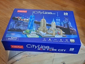 City Line 3D Puzzle New York City Hobby Cubic Fun 123 Pieces New in Box - Picture 1 of 6