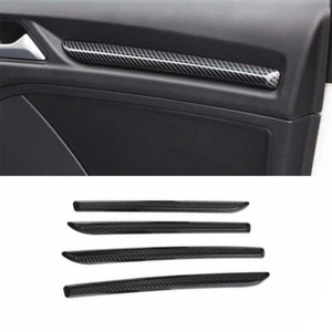 For Audi A3 S3 2014-2020 ABS Carbon Fiber Inner Door Panel Trim Cover Strip 4PCS - Picture 1 of 7
