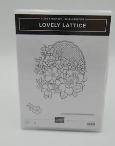 Stampin' Up! Juego de sellos adhesivos de goma roja venta-a-bration precioso celosía - Imagen 1 de 3