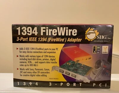SIIG FireWire 3-Port PCI Adapter Card NN2603 Three External IEEE 1394 - Image 1 of 4
