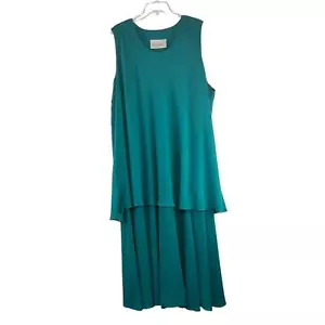 Maxi Vestido Vintage Lida Caputo Para Mujer de Gasa Talla 26 Verde azulado Sin Mangas - Imagen 1 de 6