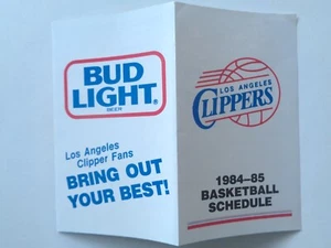 1984 Los Angeles Clippers Basketball Schedule, Bud Light - Picture 1 of 2