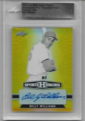 Billy Williams Leaf Sports Heroes GOLD PRISMATIC Refractor Auto Autograph SP 1/1 - Image 1 of 2