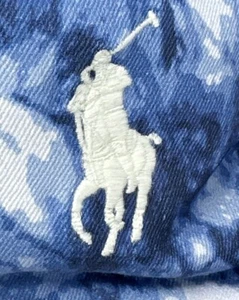 NEW POLO RALPH LAUREN Big Pony Embroidered~Blue White Tie Dye THROW PILLOW 20X20 - Picture 1 of 4