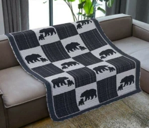 Manta acolchada suave reversible a cuadros Bear + Cub 50x60 en Virah Bella - Imagen 1 de 6