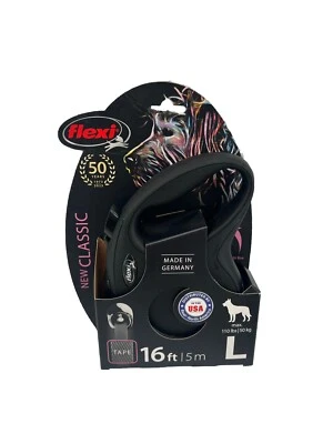 Flexi New Classic fita retrátil para coleira de cachorro 16 pés (L) - Preto - Imagem 1 de 4