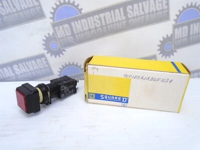 (New) SQUARE D -9001D5A2RDUF1124 - DUF11 - 110/220/380V 6A - RED SQ Push Button - Image 1 of 4