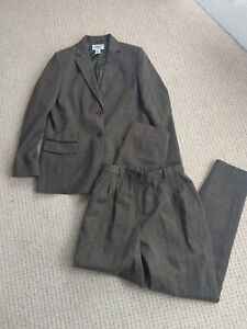 Pendleton Women's Size 10 Brown Virgin Wool Suit Jacket And Pant Set