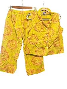 Juego de pijama de lino fino Pine Cone Hill •S• sin mangas Cottagecore recortado sueño - Imagen 1 de 10