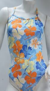 Vintage 80s-90s Tropical Floral Print Bathing Suit Swim Suit Swimwear