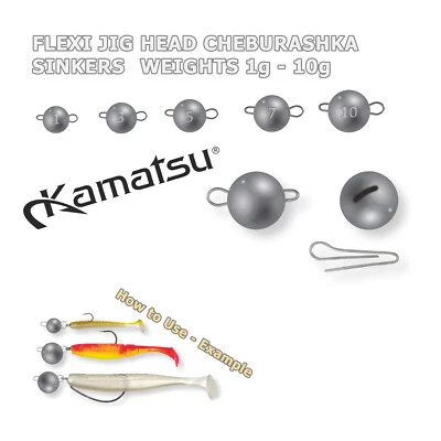 Flexi Jig Heads Cheburashka Ball Sinker Drop Shot Gewicht 1g-10g weicher Köder - Bild 1 von 4