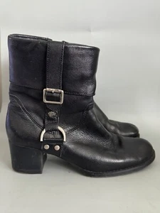Botas al tobillo Harley Davidson de cuero negras para mujer talla 8 cremallera lateral tacón grueso - Imagen 1 de 10
