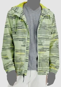 $140 Alfani Men's Green Water-Resistant Broken Stripe Hooded Coat Jacket Size L - Picture 1 of 2
