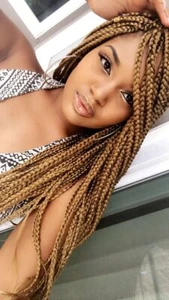 38" Braided Wigs 13x6 Lace Front Wigs Box Braids Wigs for Black Women Blonde  - Picture 1 of 16