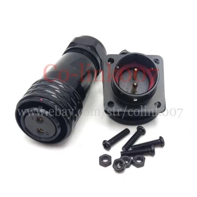 WEIPU SA20 Series 2 pin waterproof connector Black Aviation Power Connector Plug - Image 1 of 4