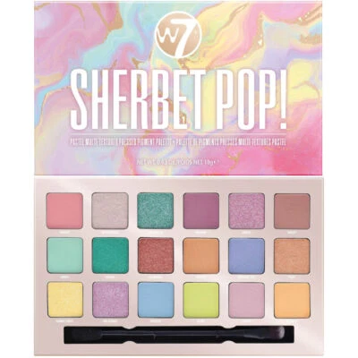 W7 Cosmetics Sherbet Pop Pressed Pigment Palette - Eyes Eyeshadow Applicator - Image 1 of 2