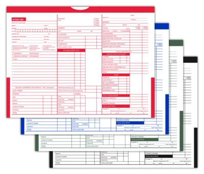 PRINTED COLOR TOP DEAL ENVELOPES DEAL JACKETS CAR DEALER 4 COLORS 100 PER PACK  - Image 1 of 4