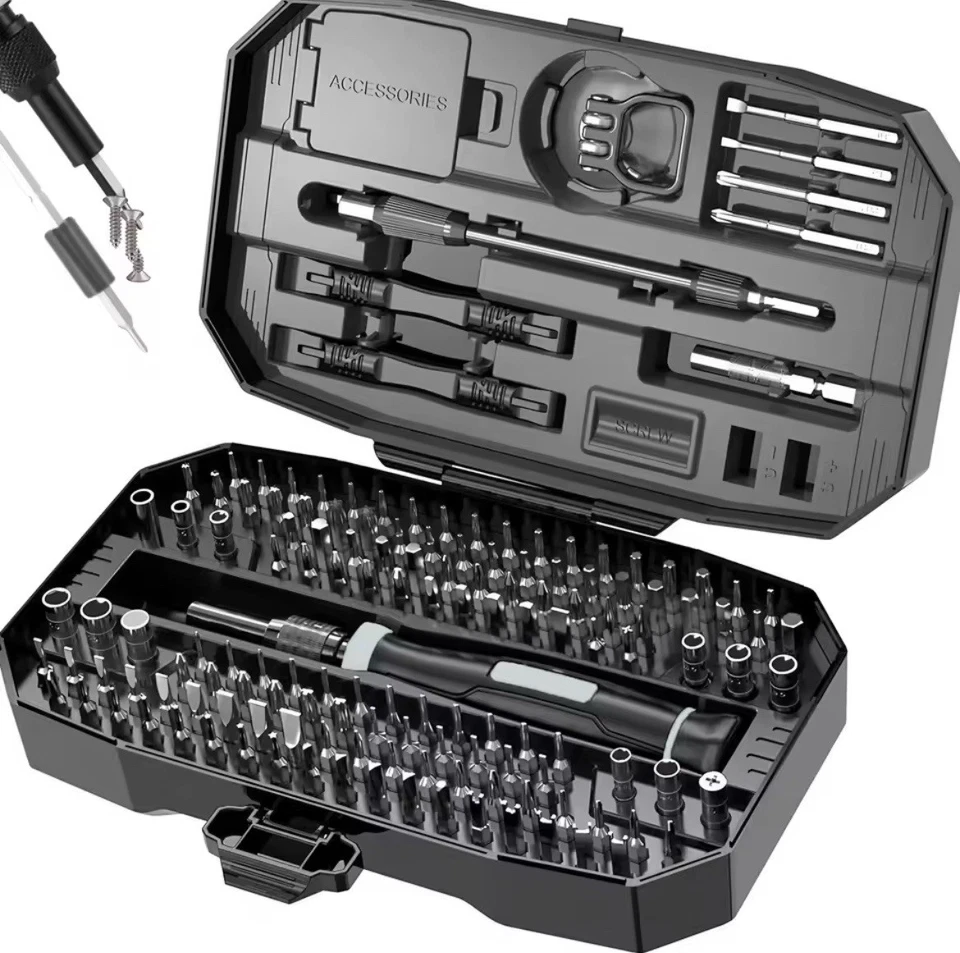 Set Cacciaviti Di Precisione 130+1  In 1 Con Punte Magnetiche - Kit Riparazione  - Immagine 1 di 4