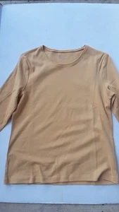 Appleseed's mustard yellow long sleeve cotton knit top size S - Picture 1 of 6