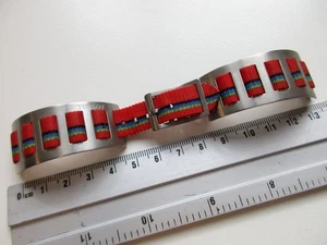 Tissot Edelstahl & Perlon 17,25 - 18 mm N.O.S. 70er Jahre Uhrenarmband Armband  - Bild 1 von 4