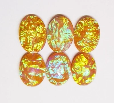 12 cabujones camafeos facetados acrílicos vintage opalescentes de oro marrón 25x18 mm Foto 1 de 4