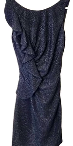 Hailey Logan Adrianna Papell Dress XS (0-2) Textured Blk Sparkle Bodycon Ruffle - Picture 1 of 11