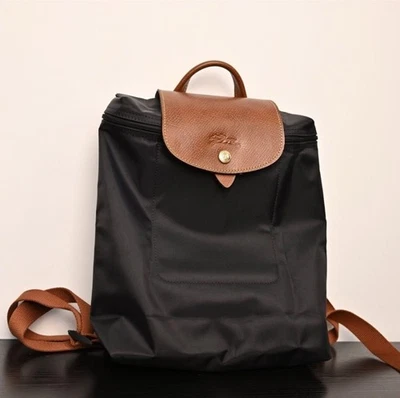 Longchamp Le Pliage Nylon Leather Backpack  Black from Japan Outlet - Image 1 of 4