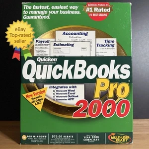 Quicken Quickbooks Pro 2000 for Windows w/ Key & CD - TESTED - Photo 1/6