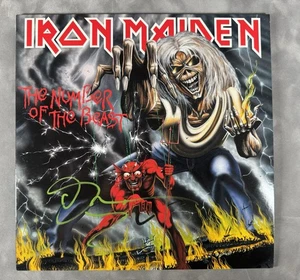 BRUCE DICKINSON SIGNED IRON MAIDEN THE NUMBER OF THE BEAST VINYL JSA WITNESS - Picture 1 of 2