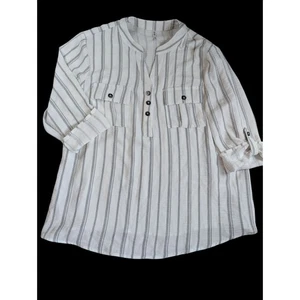 3rd + Blanco Malta Con Rayas Azules Summer Breeze Manga Larga XL - Imagen 1 de 7