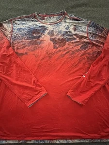 Magellan Hemd Herren XXL Rot Realtree Fisch Ombre Camouflage Wende Stretch - Bild 1 von 9