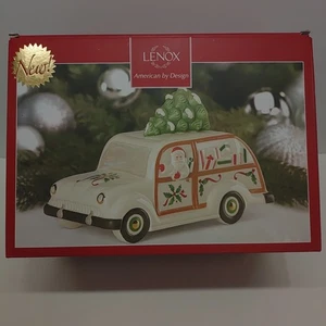Lenox Holiday Station Wagon Cookie Jar Santa American by Design 869959 LX5 - Picture 1 of 6