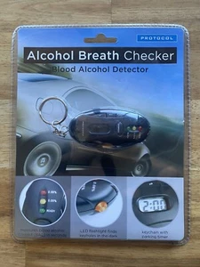 (NEW) Protocol Alcohol Breath Detector, BAC, Breathalyzer, Keychain, Flashlight - Picture 1 of 2