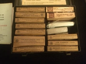 1940er Jahre PAZIFIKGLOCKE ERSTE HILFE SET Sanitätsversorgung BANDAGEN - Bild 1 von 7