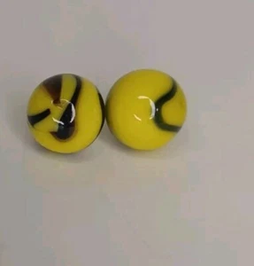 Set di 2 biglie in marmo Bumble Bee vintage - Foto 1 di 4