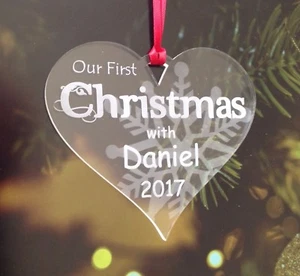 Personalisierte 1. erste Weihnachtsdeko Baum Christbaumkugel Gravur - Bild 1 von 1