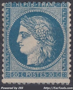 TIMBRE FRANCE CERES N° 37 NEUF * GOMME TRACE DE CHARNIERE - COTE 550 € - Picture 1 of 2