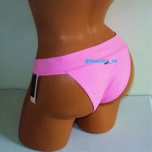 Victoria's Secret SWIM Brazilian Bikini Bottom MEDIUM LARGE Peony Pink New - Picture 1 of 5