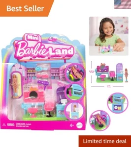 Barbie Mini BarbieLand Juego de Peluquería Coleccionable con Muñeca de 1.5 Pulgadas, Estilo - Imagen 1 de 7