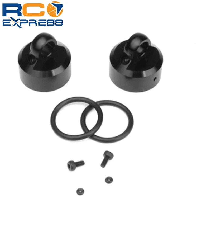 Tekno RC Shock Caps (7075 emulsion/vented/standard black ano 2 pieces) TKR8702 - Image 1 of 1